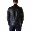Black Quilted Lamb Leather Biker Jacket