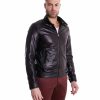 Black Perfored Lamb Leather Jacket
