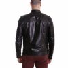 Black Perfored Lamb Leather Jacket