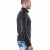 Calfskin Leather Jacket Black Four Pockets
