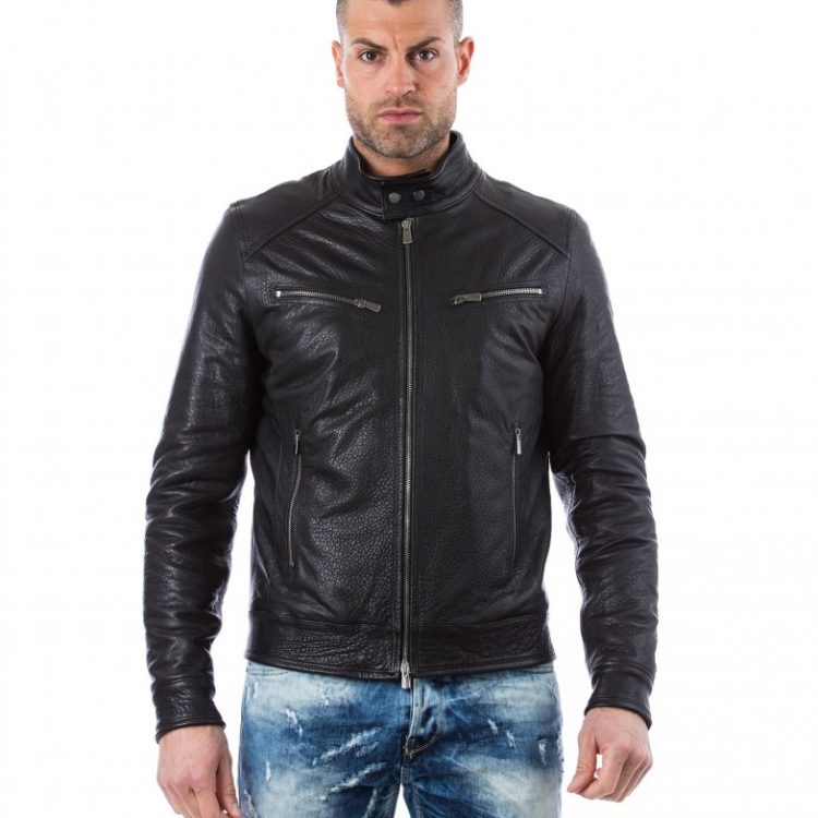 Calfskin leather jacket