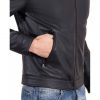 Black Color  Nappa Lamb Leather Jacket Shirt Collar