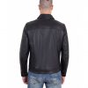 Black Color  Nappa Lamb Leather Jacket Shirt Collar