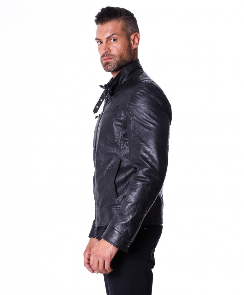 men-s-leather-jacket-genuine-soft-leather-biker-buckle-collar-black-color-max (3)