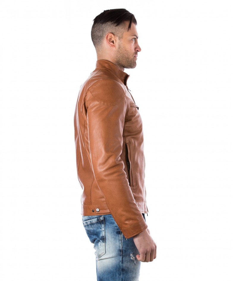 genuine lambskin leather mens jacket