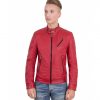 Nappa Lamb Smooth Effect Leather Biker Quilted Jacket