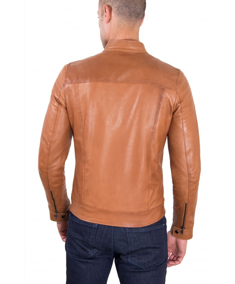 TED - Maroon Vintage Effect Lamb Leather Jacket Korean Collar - The Jacket  Master