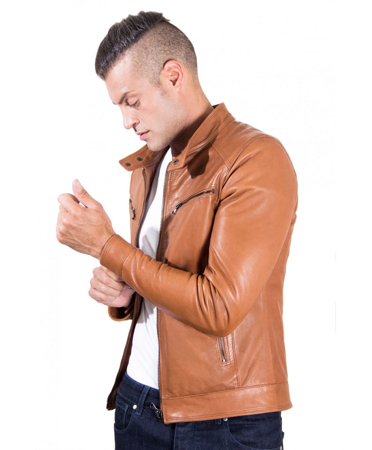 Amazon.com: WDBBY Men's Clothing Single Breasted PU Leather Jacket Korean  Casual Autumn Short Style Coat (Color : B, Size : XL Code) : Everything Else