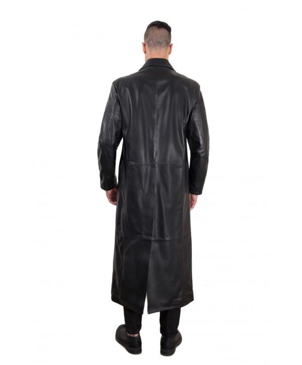 2299 Matrix Black Lamb Leather Long Coat The Jacket Master - Black Leather Coat Long 2299 Matrix Black Lamb Leather Long Coat The Jacket Master - Black Leather Coat Long