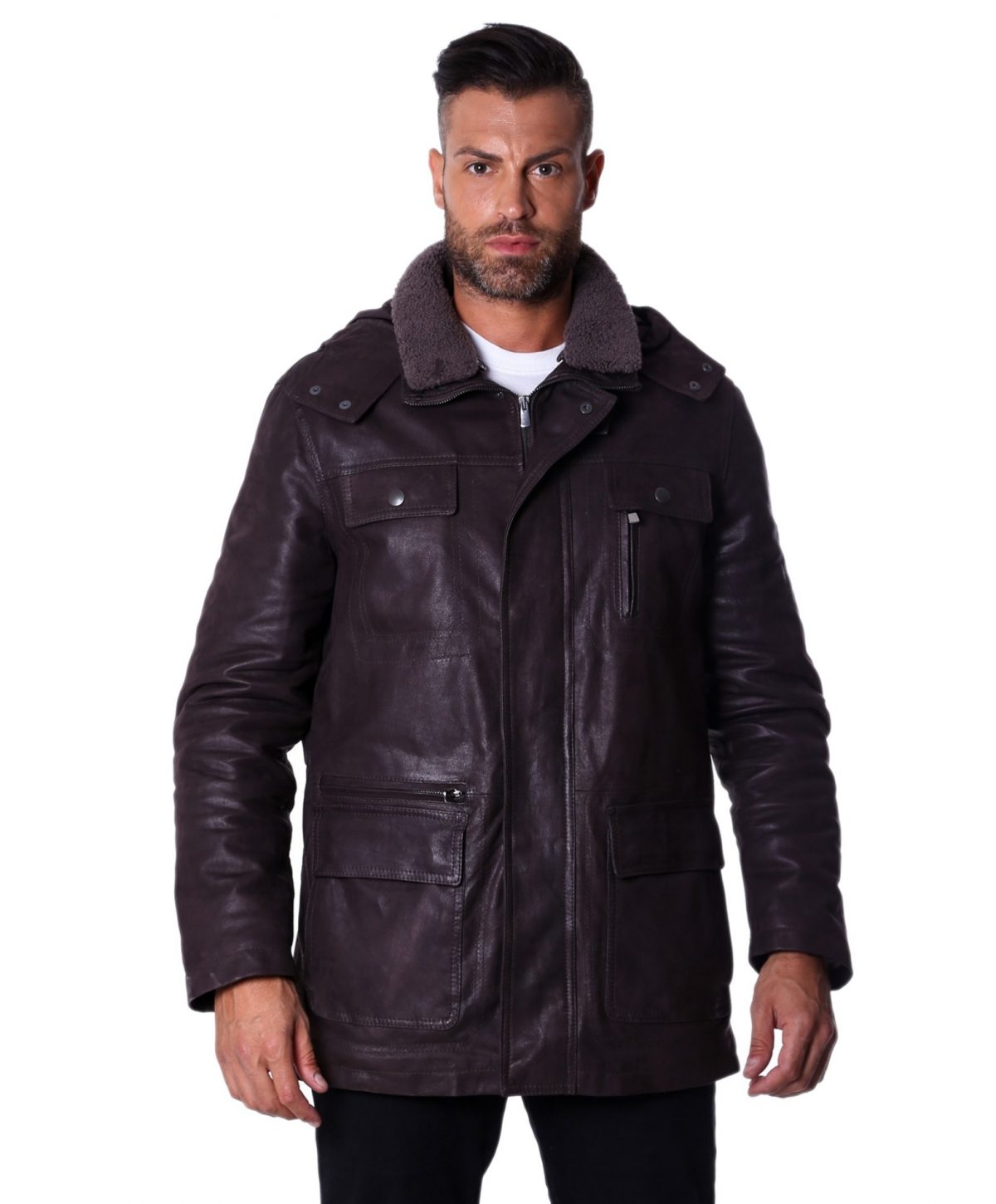 men-s-long-leather-coat-genuine-soft-leather-five-pockets-detachable-hood-dark-brown-color-vittorio
