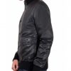 Black Nappa Lamb bomber Leather Jacket