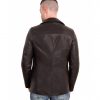 Dark Brown Color Nappa Lamb Leather Jacket 2 Buttons