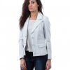 Ice Color Lamb Leather Two Buttons Jacket Smooth Effect