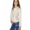 Beige Color Nappa Lamb Leather Jacket Smooth Effect