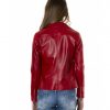 Red Color Nappa Lamb Leather Jacket Smooth Effect