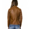 Tan Color Lamb Leather Jacket Vintage Effect