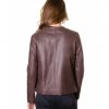 Brown Colour Woman Lamb Leather Jacket Smooth Aspect