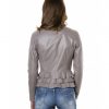 Grey Color – Nappa Lamb Leather Jacket With Flounces