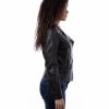 Black Color Nappa Lamb Leather Perfecto Jacket Smooth Effect