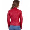 Red Color Leather Jacket Biker Nappa Lamb Smooth Effect