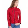 Red Color Leather Jacket Biker Nappa Lamb Smooth Effect