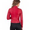 Red Color Lamb leather Biker Jacket Soft Smooth Effect