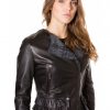 Black Colour Nappa Lamb Leather Perfecto Jacket Smooth Aspect