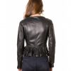 Black Colour Nappa Lamb Leather Perfecto Jacket Smooth Aspect