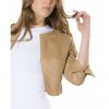 Brown Color Lamb Leather Round Neck Short Jacket