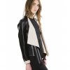 Black Colour Nappa Lamb Leather Jacket Smooth Effect