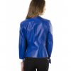 Blue Colour Nappa Lamb Leather Jacket Smooth Effect