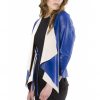 Blue Colour Nappa Lamb Leather Jacket Smooth Effect