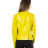 Yellow Colour Nappa Lamb Leather Jacket Smooth Effect