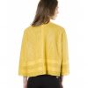 Yellow Color Lamb Lasered Leather Jacket